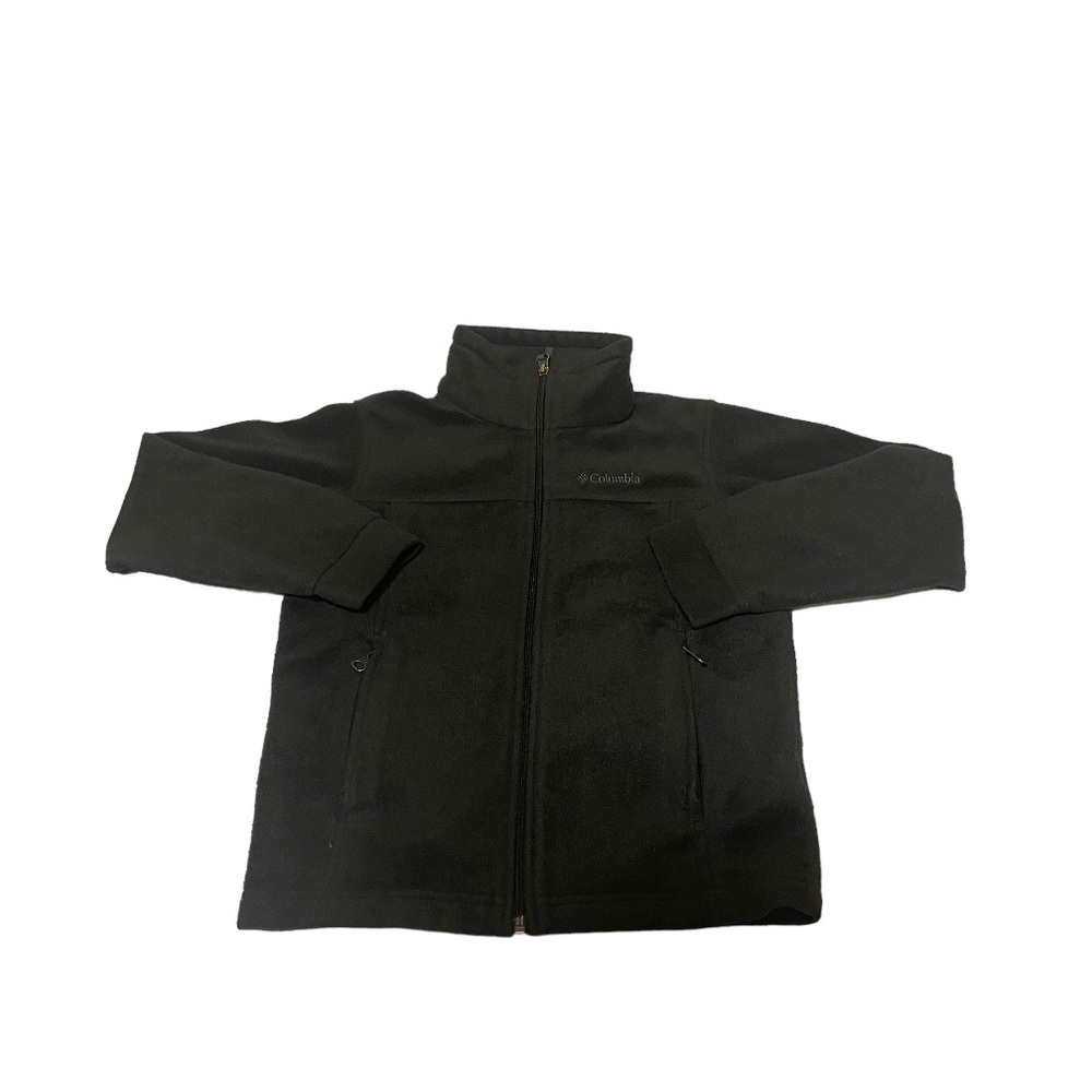 Columbia Jacket Boys Small Black Lightweight Fleece Embroidered Logo‎ Full Zip